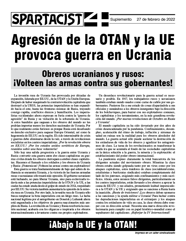 Suplemento de Spartacist 27 de febrero de 2022